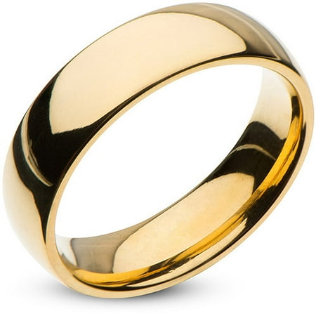 Steel Art Men S Stainless 6mm Plain Gold Wedding Steel Art Men S Stainless 6mm Plain Gold Wedding Band With High Polish Finish