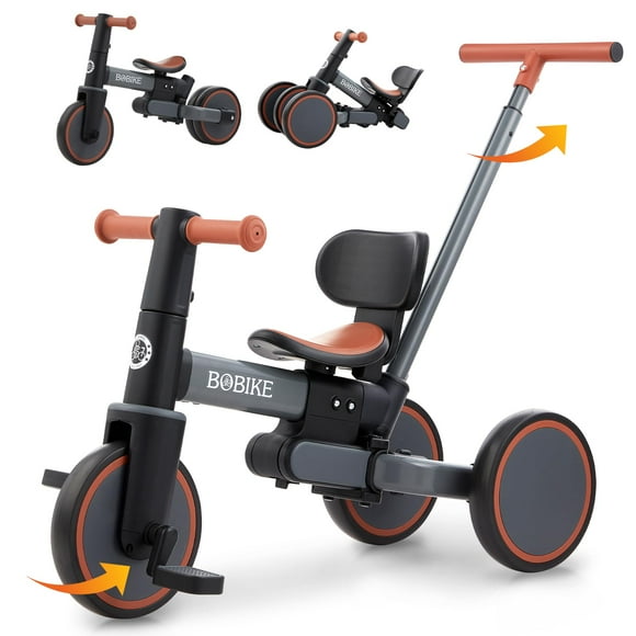 Triciclo Bobike 5 en 1 para niños de 18 meses a 5 años, color gris