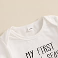 thumbnail image 6 of larppty My First Baseball Season Baby Boy Outfit Newborn Letter Print Short Sleeve Romper Baseball Pants Hat 3Pcs Outfits Set, 6 of 7