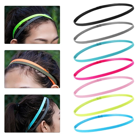 Dream Lifestyle Sport Sweatband Solid Color High Elasticity Soft Stretchy Comfortable Narrow Band Anti Slip Sweat Absorption Durable Head Sweat Strip for Running