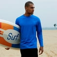 thumbnail image 3 of Weilanxin Long Sleeve Swim Shirts for Men Sun Protection Shirt Running Rashguard UPF 50+ UV Swimwear Athletic Workout Blue Size S, 3 of 7