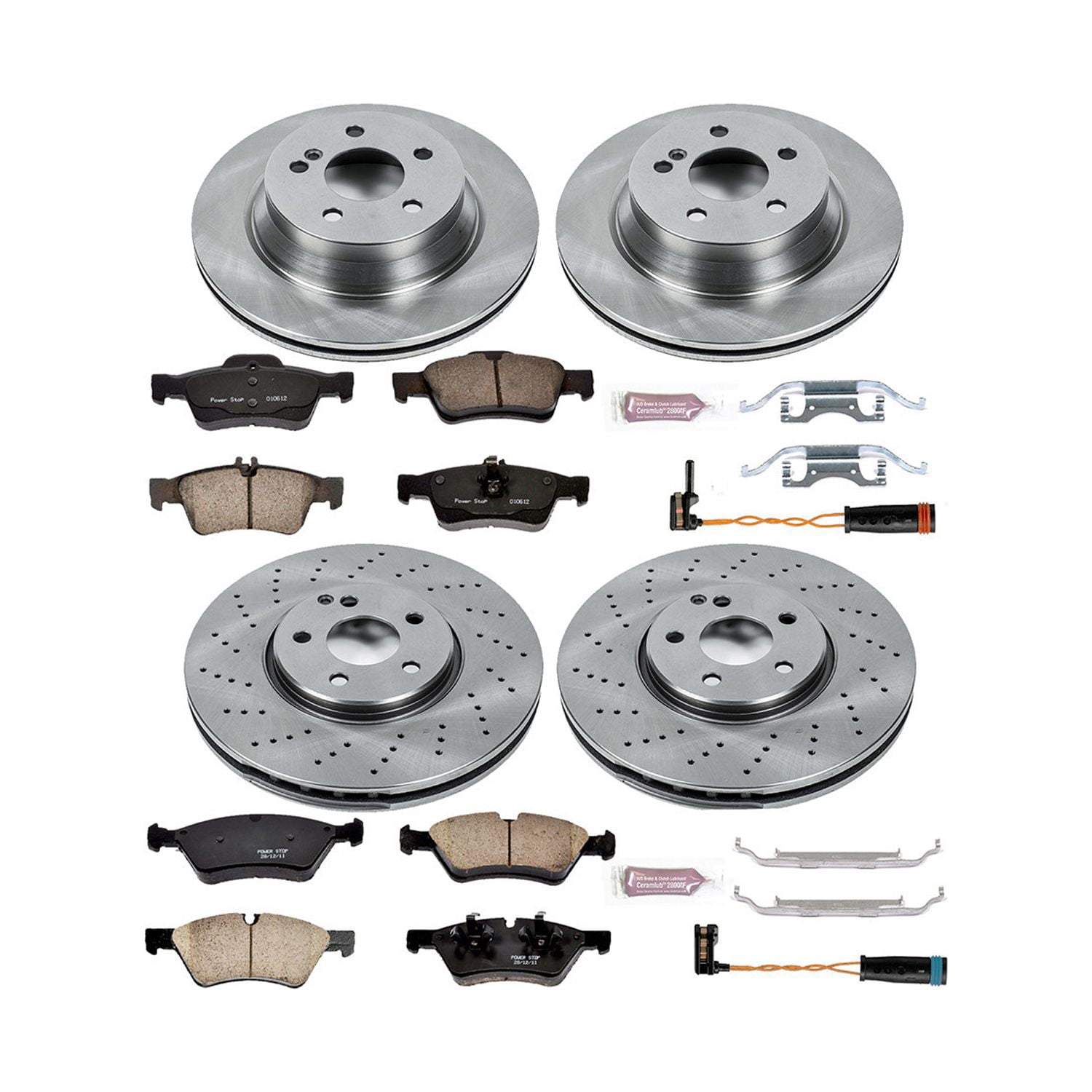 Power Stop Front and Rear Stock Replacement Brake Pad and Rotor Kit KOE6358