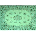 thumbnail image 1 of Ahgly Company Machine Washable Indoor Rectangle Medallion Turquoise Blue Traditional Area Rugs, 2' x 4', 1 of 4