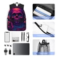 thumbnail image 4 of Disketp Purple-Red Skull Mochila Ligera Clásica con Múltiples Bolsillos, Mochila Casual para Hombre y Mujer, Ideal para Escuela, Trabajo y Viajes, 4 of 6
