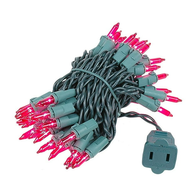 50 Light Christmas Mini Light Set, Green Wire, 11' Long