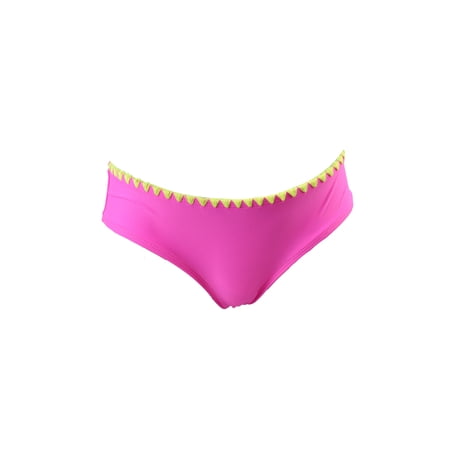 Bikini Nation Shocking Pink Contrast-Trim Hipster Bikini Bottom L