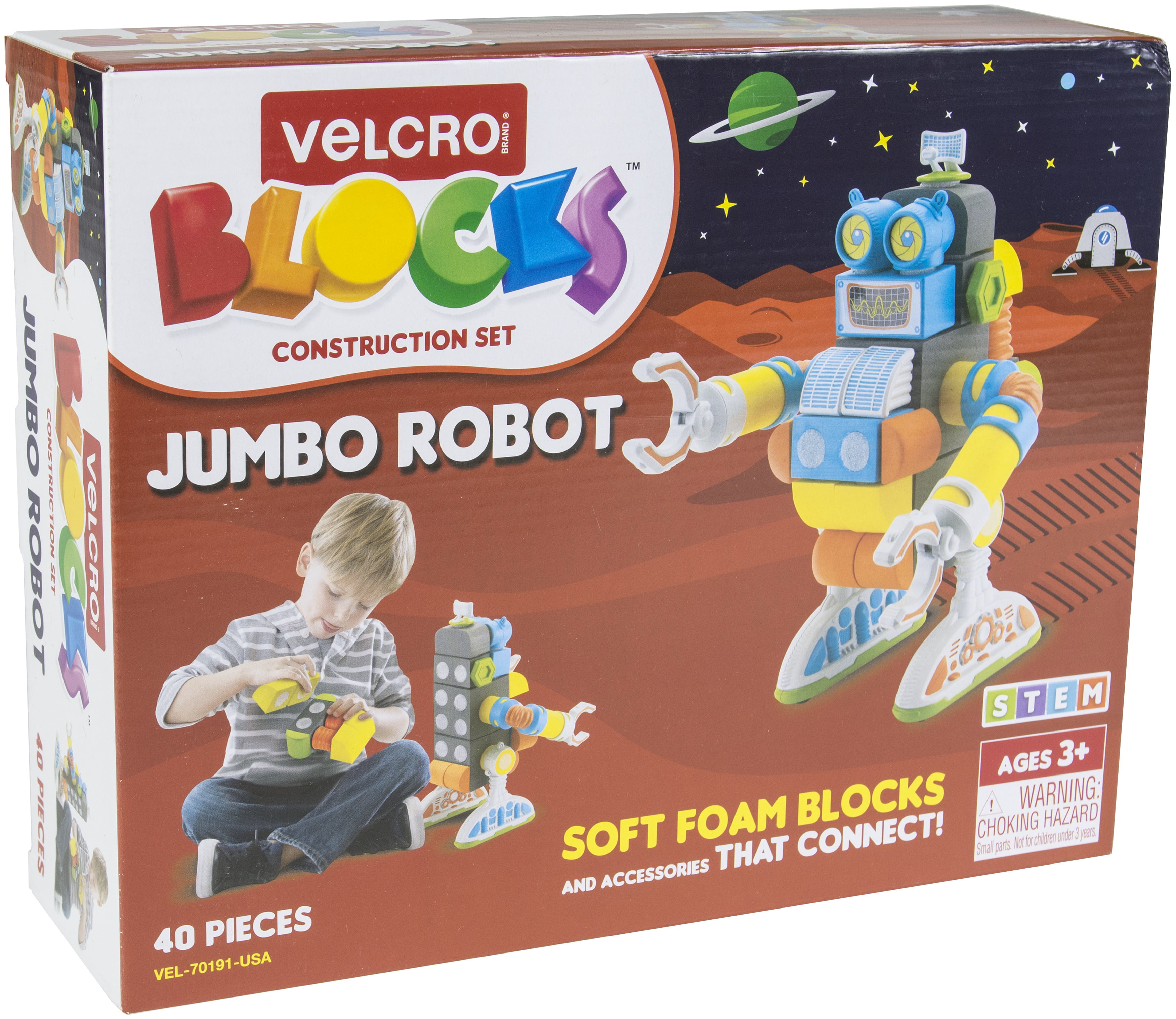 70189 Robot Velcro Blocks Construction Set Foam Building Toy Ages 3 