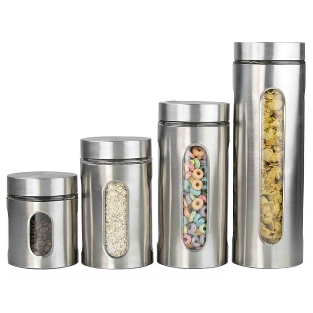 Home Basics Stainless Steel Canister Set (Set of 4)