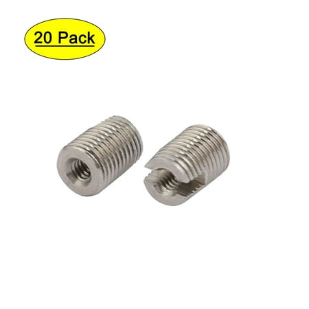

M2x6mm 304 Stainless Steel Self Tapping Slotted Thread Insert 20pcs