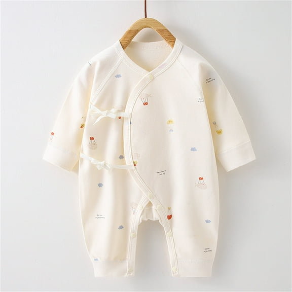 Antinious Long Sleeve Bodysuits for Kids,Boys And Girls Summer Bodysuit,Toddler Kids Girls Boys Long Sleeve Printed Color T-Shirt Round Neck Jumpsuit Romper,White,52