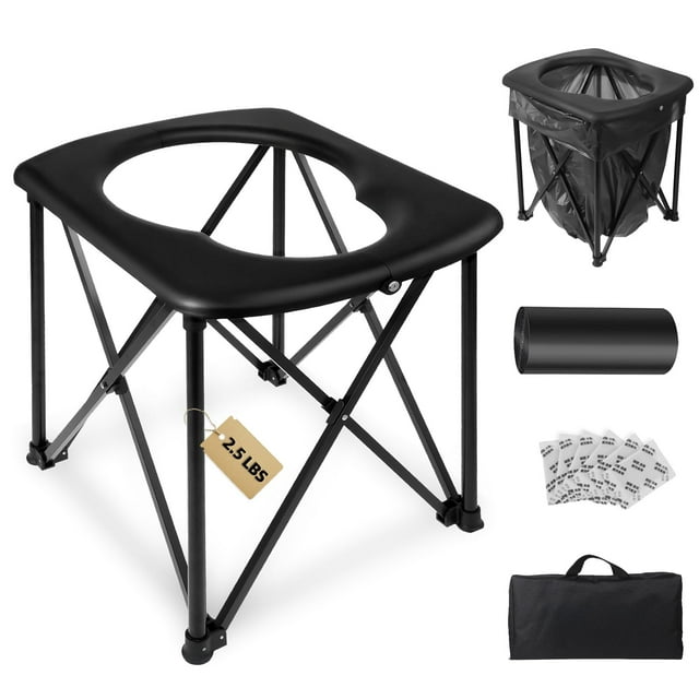 Inodoro portátil YOSN de 15,6 pulgadas, ultraligero, plegable, 1,1 kg, 160 kg
