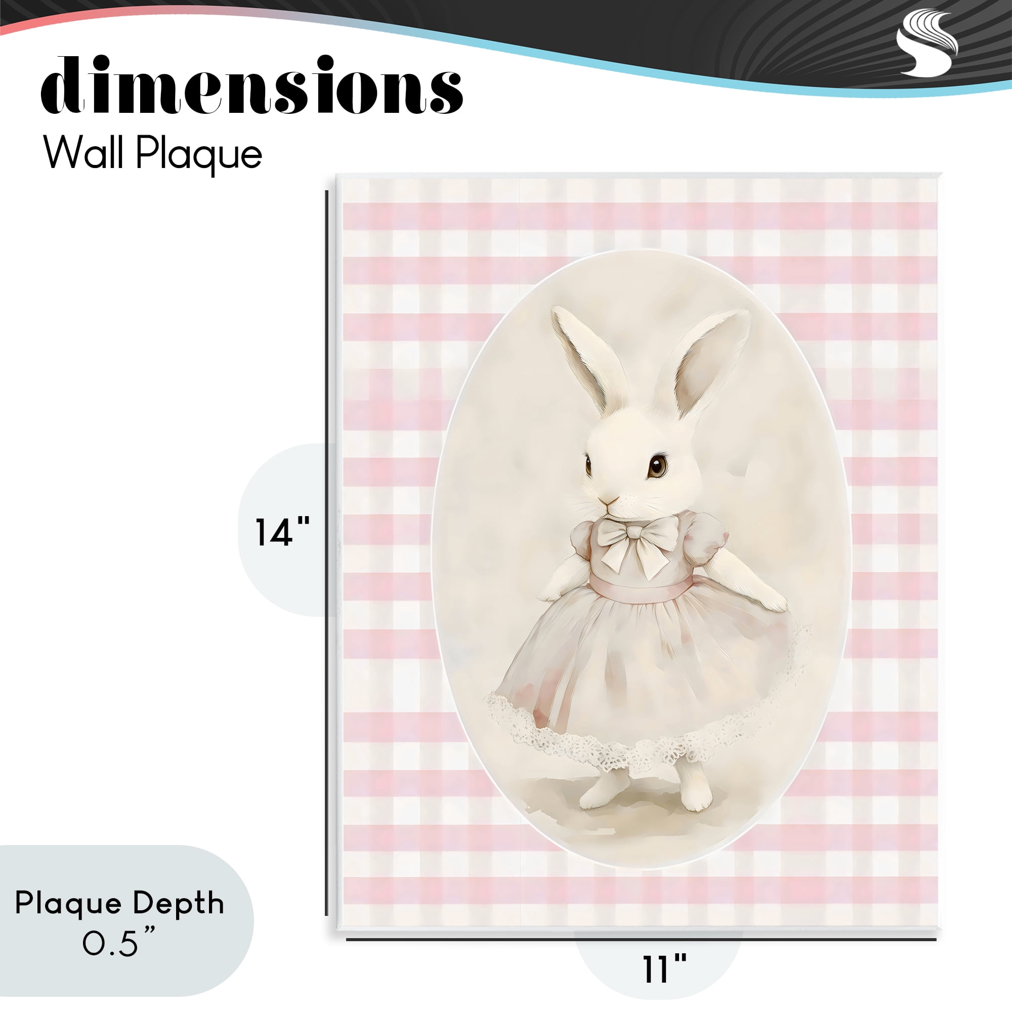 Stupell Industries Sweet Pink Girl Bunny Wall Plaque Art, design by Arlington Prints