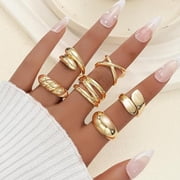 Chunky Gold Rings for Women 18k Gold Plated Stackable for Ring Sets, Personalized Jewelry