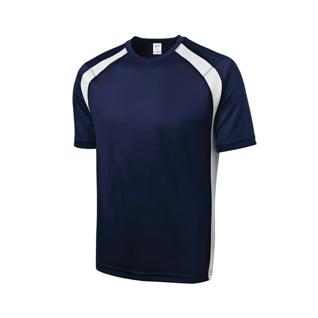 Gravity Threads Chemise Homme à Blocs de Couleur Évacuant l'Humidité - Bleu Marine/blanc - 2TG