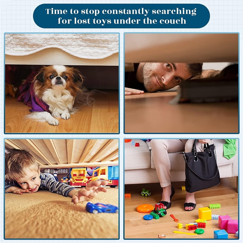 NOGIS Under Couch Blocker for Pets and Kids Toys - 5 Pack Transparent Under Bed Blocker for Dogs and Cats Safety Plastic with Strong Adhesive to Prevent Things from Getting Under The Furniture