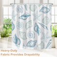thumbnail image 6 of Nautical Coastal Shower Curtain, Conch Seashell Starfish Bathroom Curtain, Underwater Marine Ocean Theme Shower Curtain Set with 12 Hooks for Bathroom, 72" Wx72 L, 6 of 6