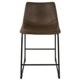 thumbnail image 6 of LumiSource Black, Espresso, Orange Stitch Duke Counter Stool - Set of 2, 6 of 7