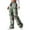 A-Army Green, variant on Pants Women Camo Print Wide Leg Elastic Waist Loose with Pocket Regular Trousers