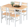 thumbnail image 3 of Stmoze Wooden Dining Room Table and Chairs Set for 4, 5 Pieces Kitchen Table Set with Storage Rack, Space Saving Dining Table Set for 4, Modern Dinner Table 4 Seater for Home, Apartment, Beige, 3 of 6