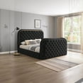 thumbnail image 6 of Kerie King Size Bed with LED Fireplace- TV Lift Stand- Black Velvet, 6 of 6