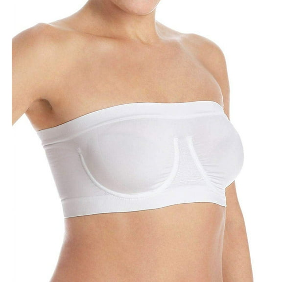 RHONDA SHEAR White Ahh Angel Seamless Bandeau Bra, US Small, NWOT
