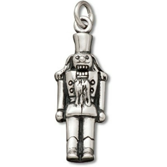 Sterling Silver 30" .8mm Box Chain 3D Nutcracker Soldier Pendant Necklace