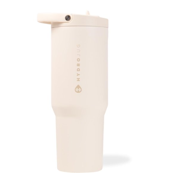 HydroJug Sport - Stainless Steel Tumbler with Straw, Vacuum Insulated, 32oz Leakproof Water Bottle, Ergonomic Design, Reusable, Dishwasher Safe, Rubb