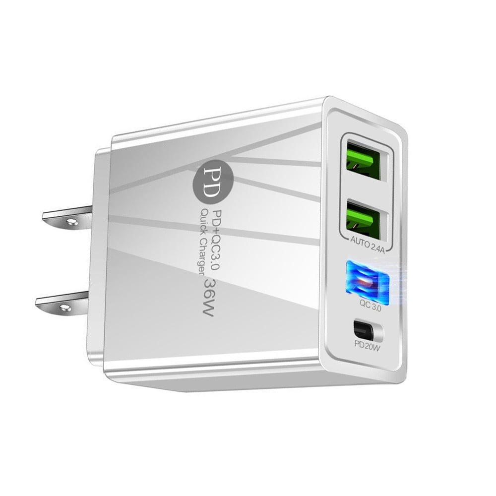 USB C Wall Charger [5 Pack], 4 Port Fast Charging Block Double USB C Charger Dual Port QC & PD 3.0 Charger Block Multiport Type C Wall Plug for iPhone 14 13 12 11 Pro XR Pad, Tablet-White