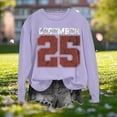 thumbnail image 2 of Sentmoon Vêtements Femmes Hauts Automne et Hiver Mode Imprimé Col Rond Manches Longues Raglan T-Shirt Blouse pour Activités Extérieures et Randonnée Violet P, 2 of 7