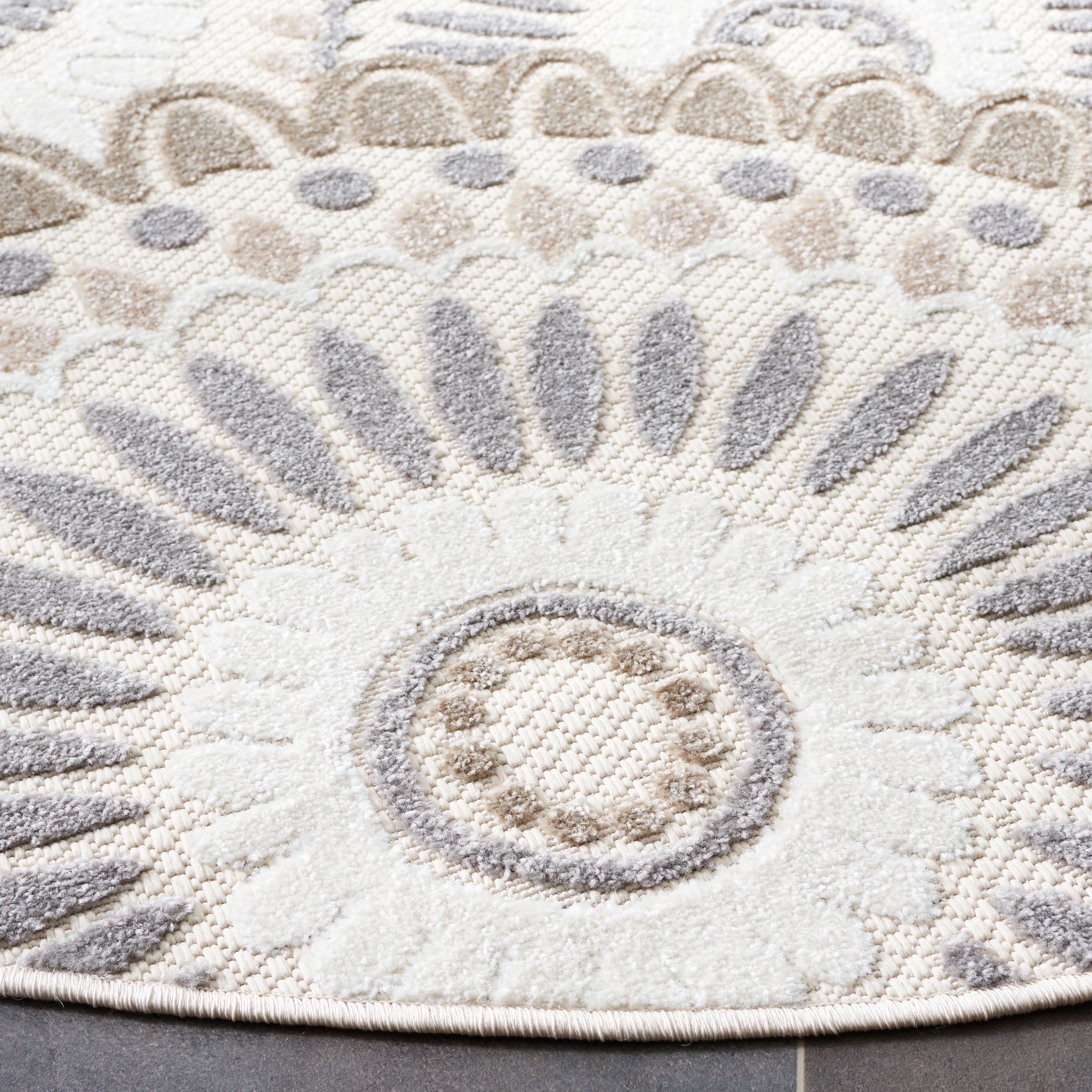Safavieh Cabana Brynn Floral Indoor/Outdoor Runner Rug, Gray/Ivory, 2'2" x 15'
