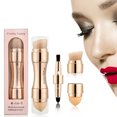 thumbnail image 2 of MELLCO Makeup Brushes Foundation for Eyebrow Eyeliner Blush Powder Cosmetic Concealer Professional 4 in 1 Makeup Brushes,Gold, 2 of 7