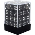 thumbnail image 2 of Smoke Translucent D6 Dice with White Pips 12mm (1/2in) Pack of 36, 2 of 3