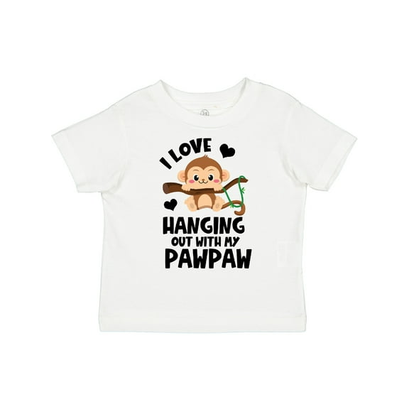Inktastic Monkey I Love Hanging out with My Pawpaw Boys or Girls Toddler T-Shirt