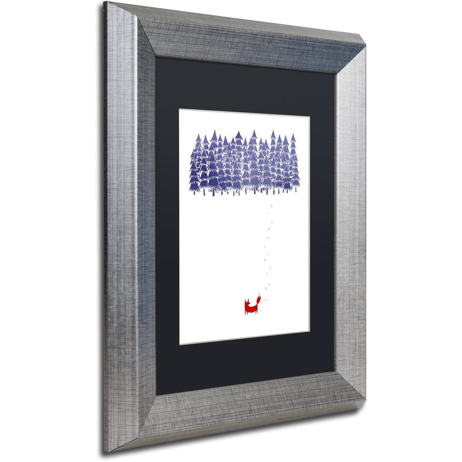 Trademark Fine Art 'Alone In The Forest' Canvas Art by Robert Farkas, Black Matte, Silver Frame