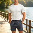 thumbnail image 5 of Maqroz Mens Two Piece Workout Sets Short Sleeve Crewneck T-Shirts Drawstring Shorts Casual Athletic Activewear Solid Gym Suits Summer Outfits, 5 of 5
