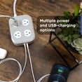 thumbnail image 2 of GE 8 Outlet Surge Protector Power Strip with USB‑A and USB‑C, 1500 Joules, 6ft Braided Cord, 2 of 3