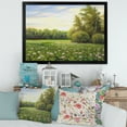 thumbnail image 3 of Spring Trees By The Flowers and Meadows 32 in x 24 in Framed Painting Canvas Art Print, by Designart, 3 of 4