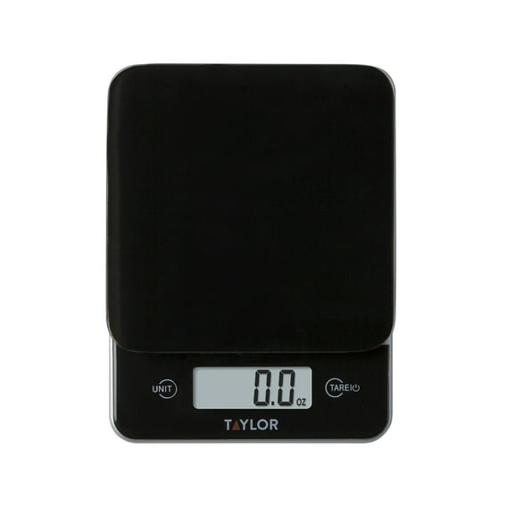 Taylor Black Glass Top Food Scale with Touch Control Buttons