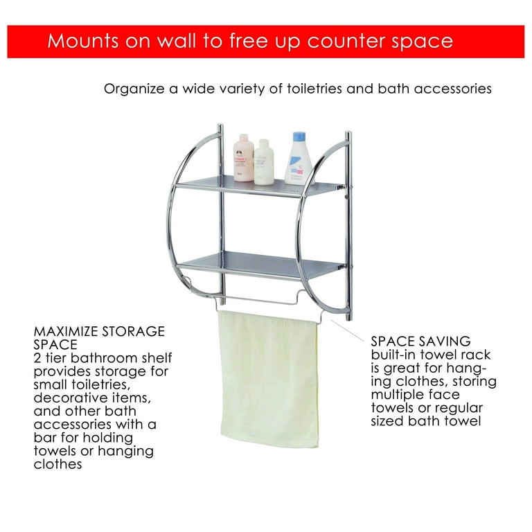 Small chrome bathroom shelf deals