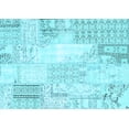 thumbnail image 1 of Ahgly Company Indoor Rectangle Patchwork Light Blue Transitional Area Rugs, 5' x 8', 1 of 4