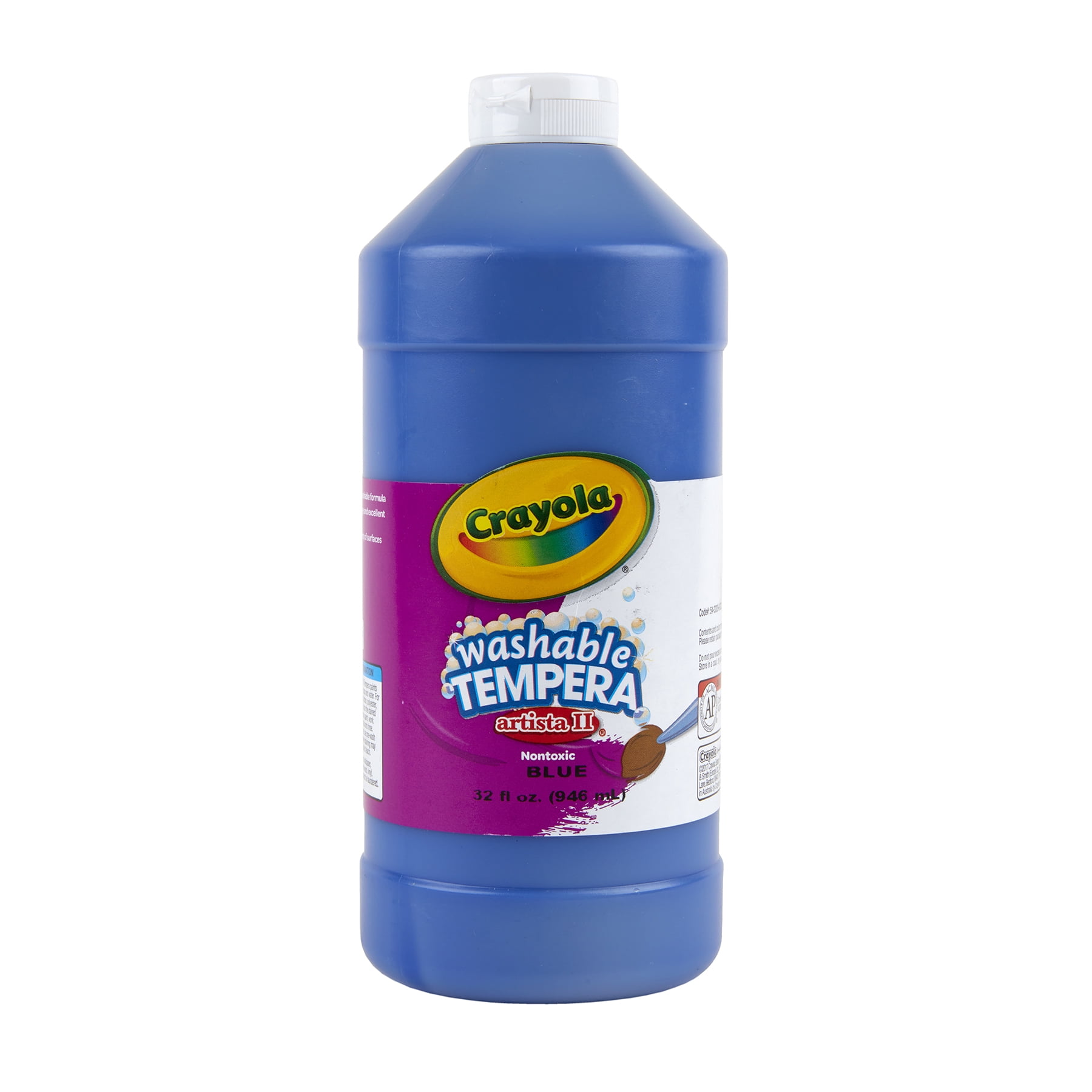 Crayola Artista II Washable Tempera Paint, 32 oz, Blue, Pack of 3
