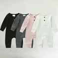 thumbnail image 5 of Baby Girl Boy Spring Fall Romper Cotton Long Sleeve Solid Jumpsuit Newborn Infant One Piece Clothes, 5 of 5