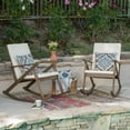 thumbnail image 2 of GDF Studio Ridgewood Outdoor Acacia Wood Rocking Chairs with Cushion, Set of 2, Gray and Cream, 2 of 6