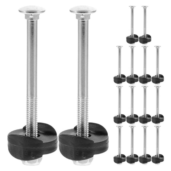 Hemoton  16 Set Trampoline Screw and Nut Replacement Bolts Nuts Black
