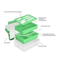 thumbnail image 4 of Portaalmuerzos de plástico portátil para alimentos, con múltiples compartimentos, sello hermético, apto para microondas, incluye juego de cubiertos, verde, naranja, rosa, marrón., 4 of 6