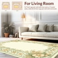 thumbnail image 2 of ODIKA 6'x9' Machine Washable Non-Slip Area Rug, Timeless Loire Valley Lattice With Intertwined Floral Medallions High Traffic Rug, Beige, 269266, 2 of 7