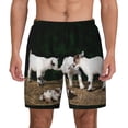 thumbnail image 2 of Picia Cute Goat Baby pattern Mens Swim Trunks with Compression Liner Stretch Beach Shorts Quick Dry with Zipper Pockets No-Chafing Board Shorts-Medium, 2 of 9
