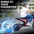 thumbnail image 3 of Qaba Kids Motorcycle, 24V Electric Dirt Bike with 250W Motor, Up to 9.9 MPH, 12" Inflatable Tires and Rear Suspension, for 8-12 Years Old, Pink, 3 of 10