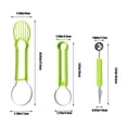 thumbnail image 3 of Juego de herramientas 5 en 1 para tallar frutas de acero inoxidable con sacabolas y rebanador de melón | Utensilios de cocina apilables para sandía, melón y ensalada de frutas | Mango de plástico, 3 of 7