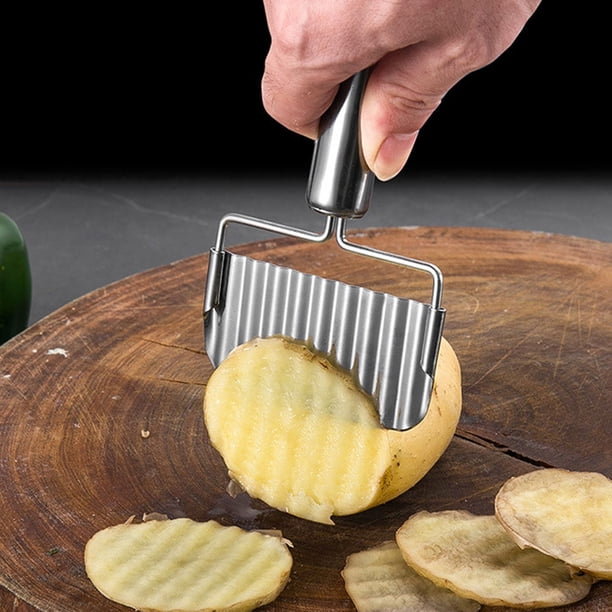 unbranded 3Ud Cuchillos Ondulados Para Verduras Y Papas Acero Inoxidable Uso En Cocina